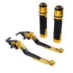 Gold Extendable Brake Clutch Lever Grip Set for Suzuki GSXR600 GSXR1000