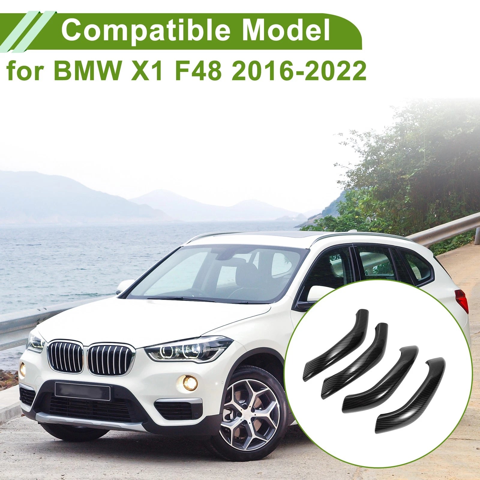 Door Panel Handle Pull Trim Cover for BMW X1 F48 (2016–2022) No. 51417417513CT2