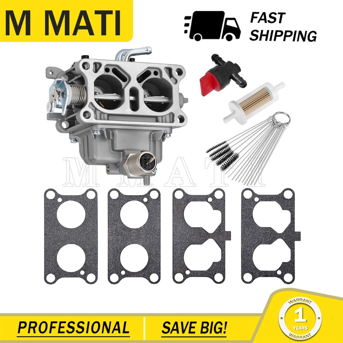 Carburetor & Gaskets for Kawasaki FD731V (15003-2974, 15004-2063)