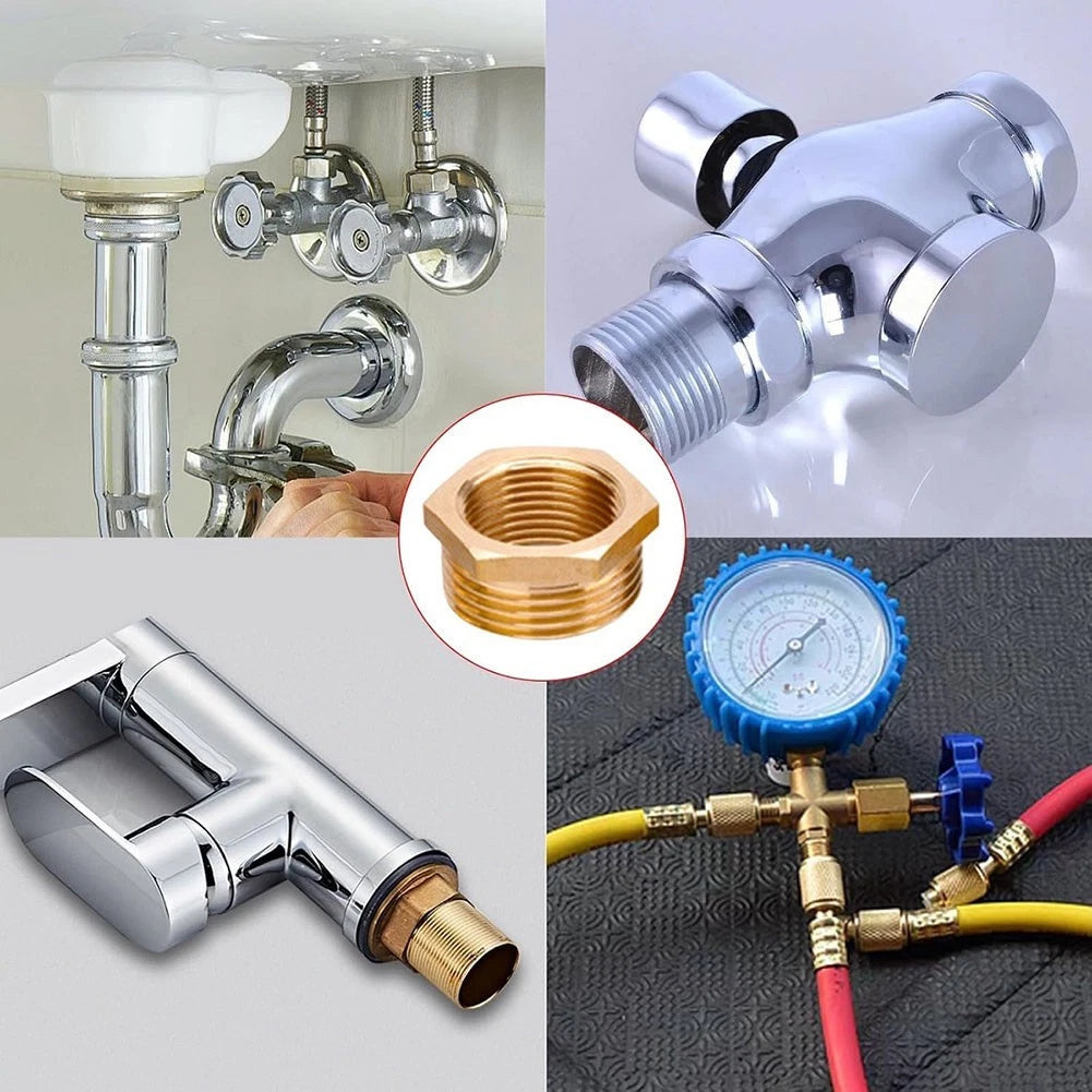 Set of 4 Brass Pipe Reducer Fittings 1 to 3/4 Inch