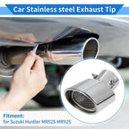 2.36" Exhaust Muffler Tip Pipe for Suzuki Hustler MR52S MR92S Silver Tone