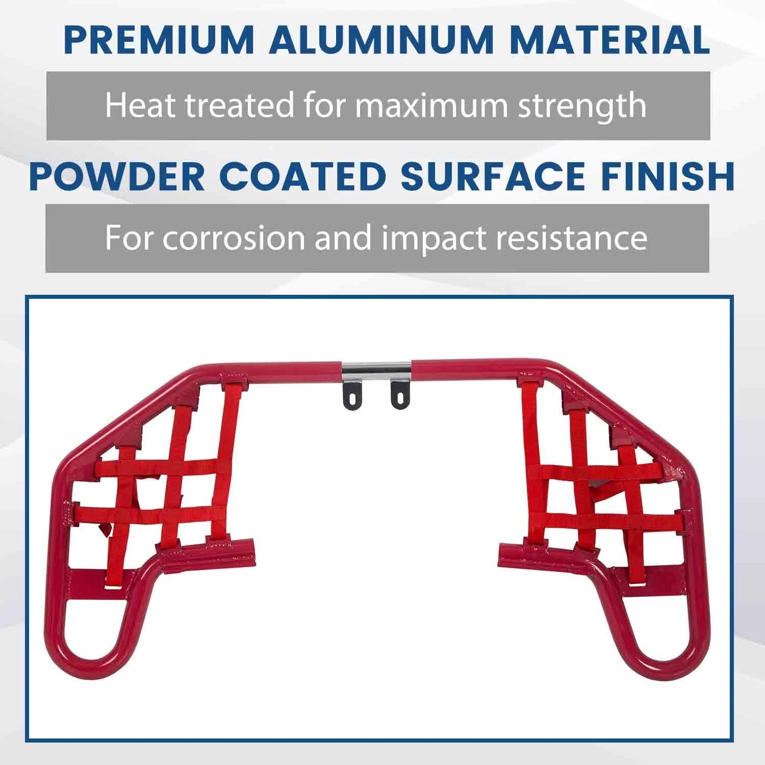 Red Nerf Bars w/ Nets for Yamaha Warrior 350 YFM350X (1987–2004)