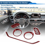 Set of 5 Air Condition Outlet Vent Trim Cover Frame for Kia Forte K3 (2019–2024) Red