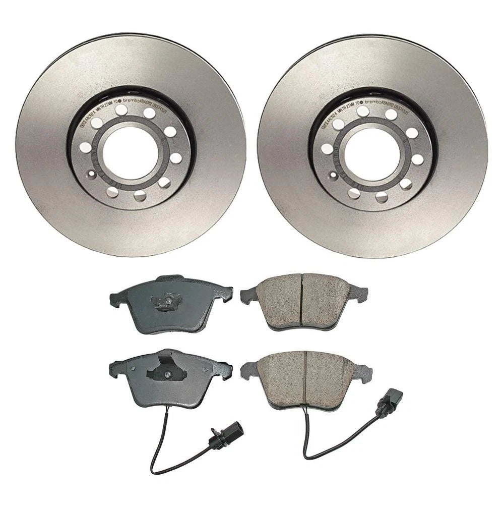 Front Brake Kit Set of 4 Euro Pads & 288mm Disc Rotors for Audi A4 Quattro (2005)
