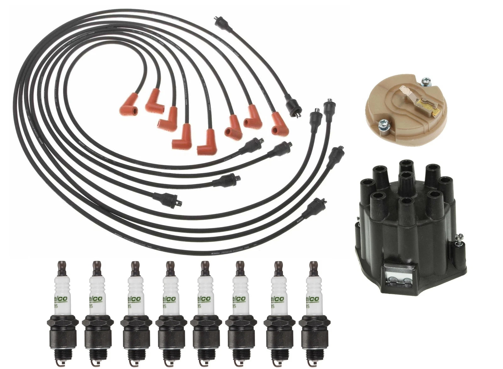 ACDelco Ignition Kit for Chevy GMC - Rotor, Cap, Wire, Spark Plugs