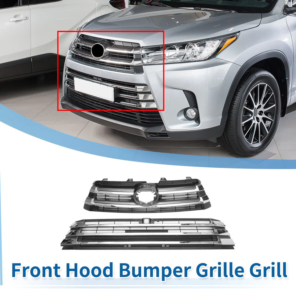 Front Lower Upper Hood Bumper Grille for Toyota Corolla (2020–2022) Black