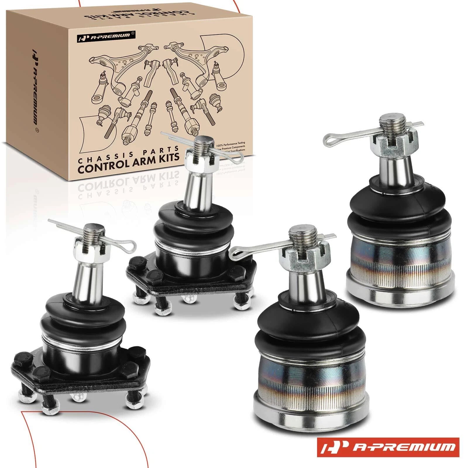 Set of 4 Front Ball Joints for Chevy Blazer S10 GMC S15 Jimmy Isuzu Hombre (1990–2005)
