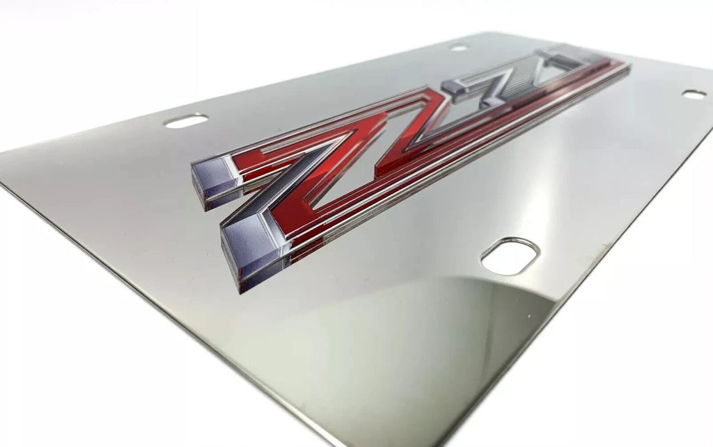 Chrome Emblem License Plate 3D Gloss Logo for Chevrolet Silverado Z71 (2014–2021)