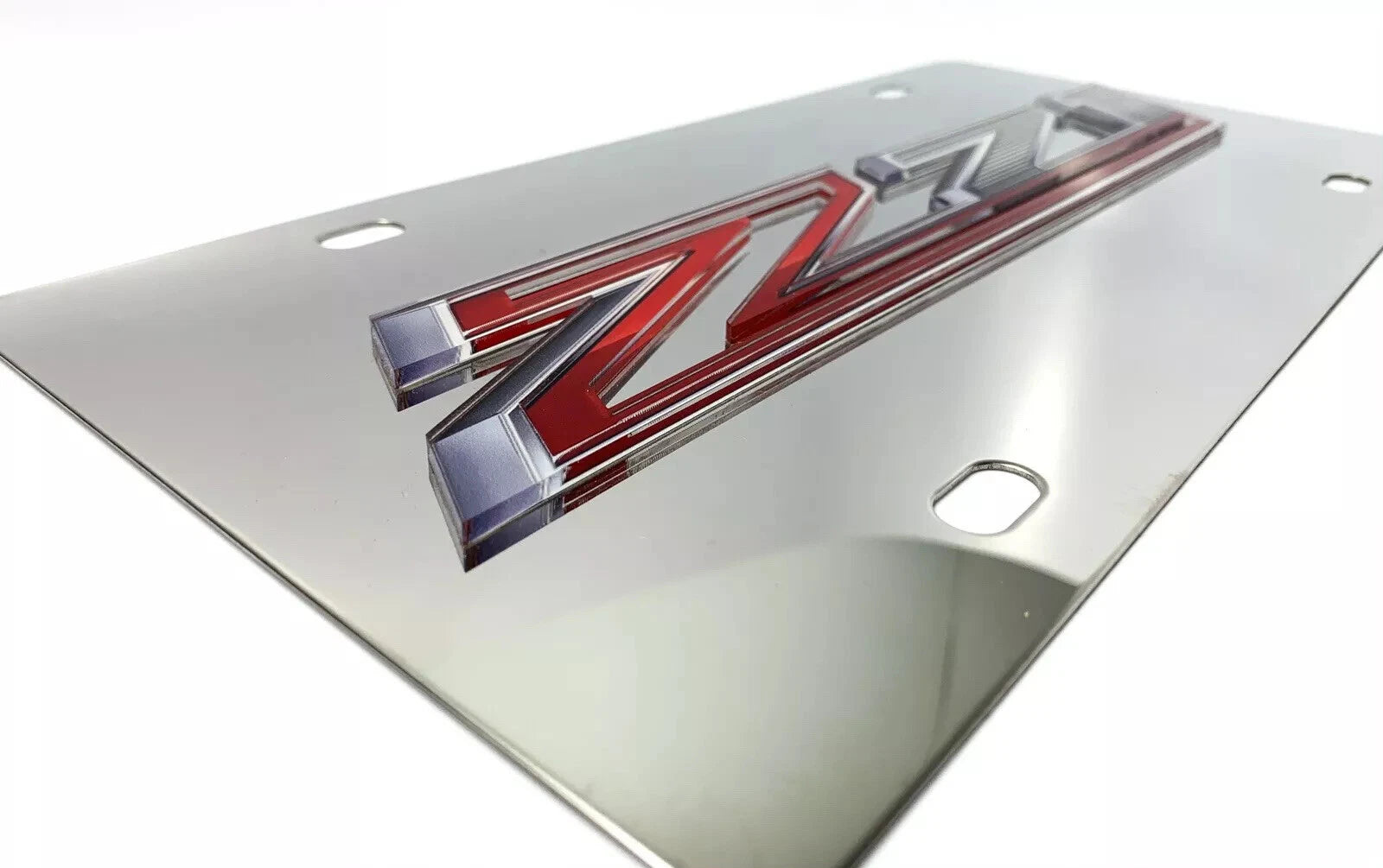 Chrome Emblem License Plate 3D Gloss Logo for Chevrolet Silverado Z71 (2014–2021)