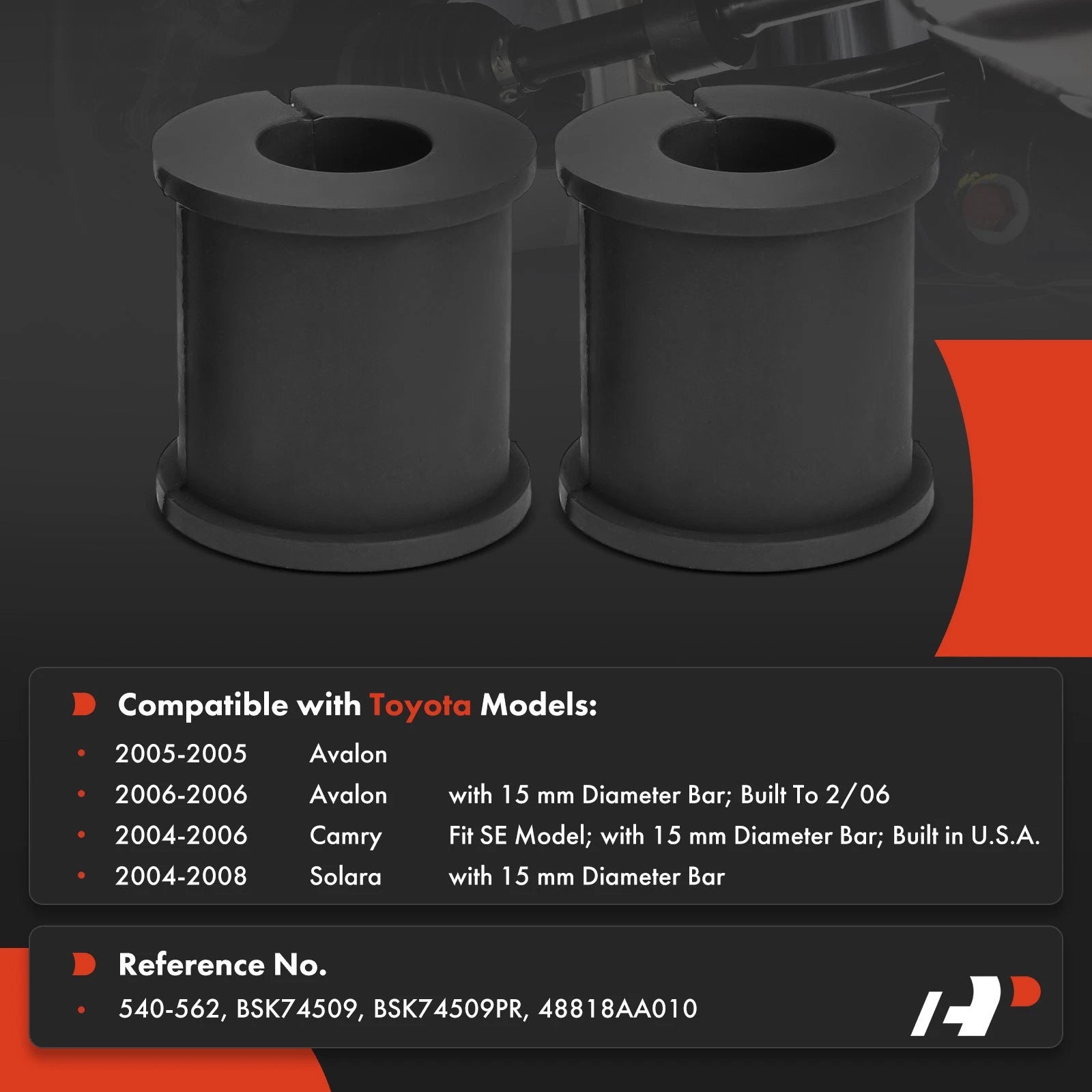 Rear Stabilizer Bar Bushing for Toyota Camry, Avalon Solara (2004-2006)