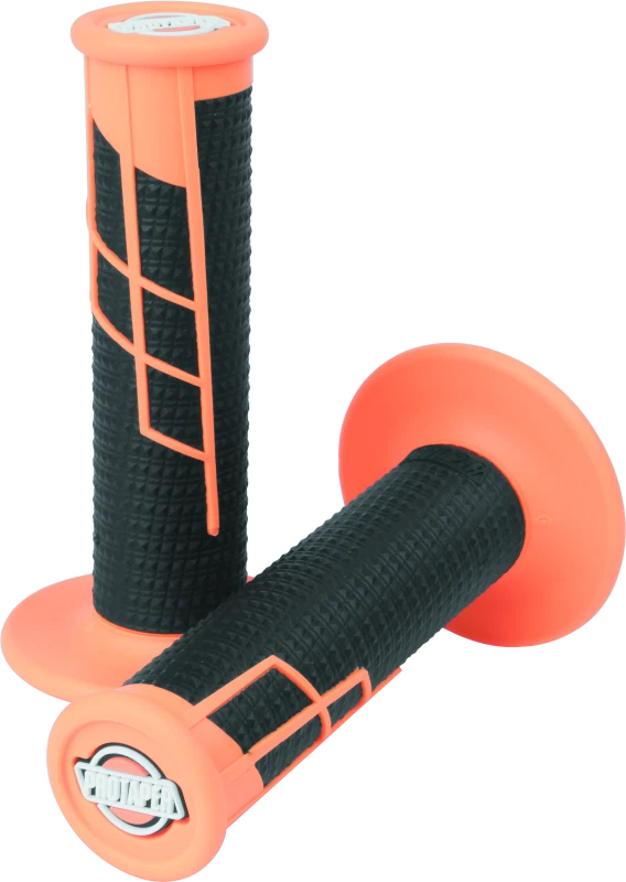 ProTaper Clamp-On 1/2 Waffle Grip for Motorcycle (Neon Orange/Black)