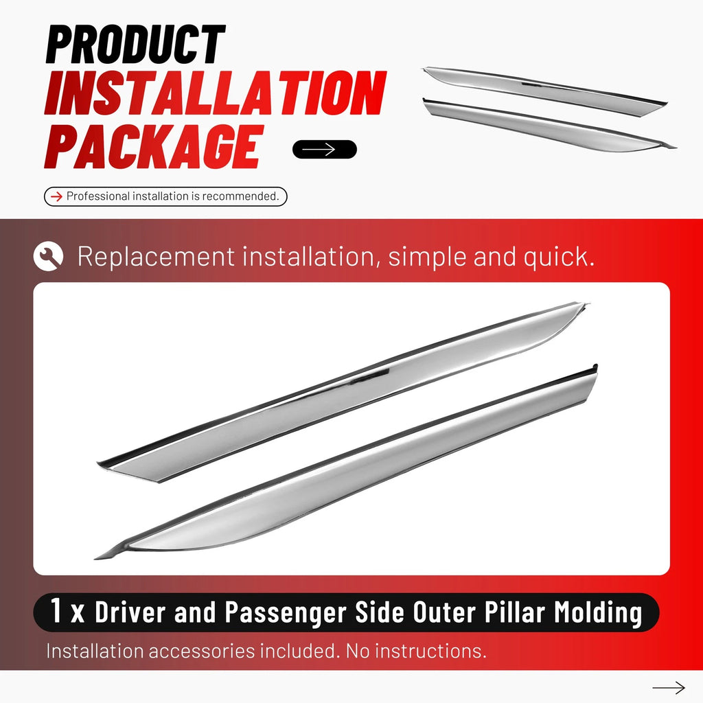 Pair of Outer Pillar Molding Trim for Kia Optima (2011–2016)