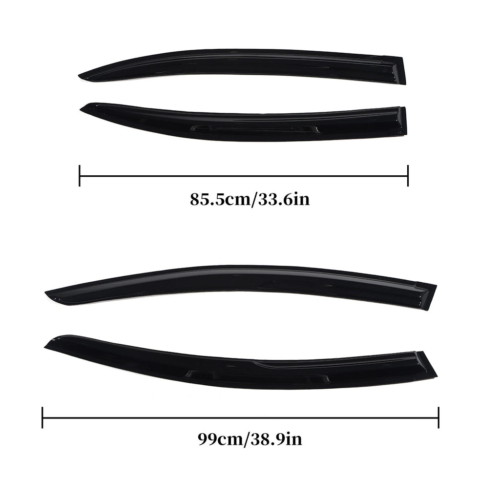 Set of 4 JDM 3D Wavy Mugen Style Window Vent Visors for Honda Civic (2012–2015)
