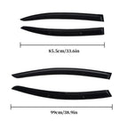 Set of 4 JDM 3D Wavy Mugen Style Window Vent Visors for Honda Civic (2012–2015)