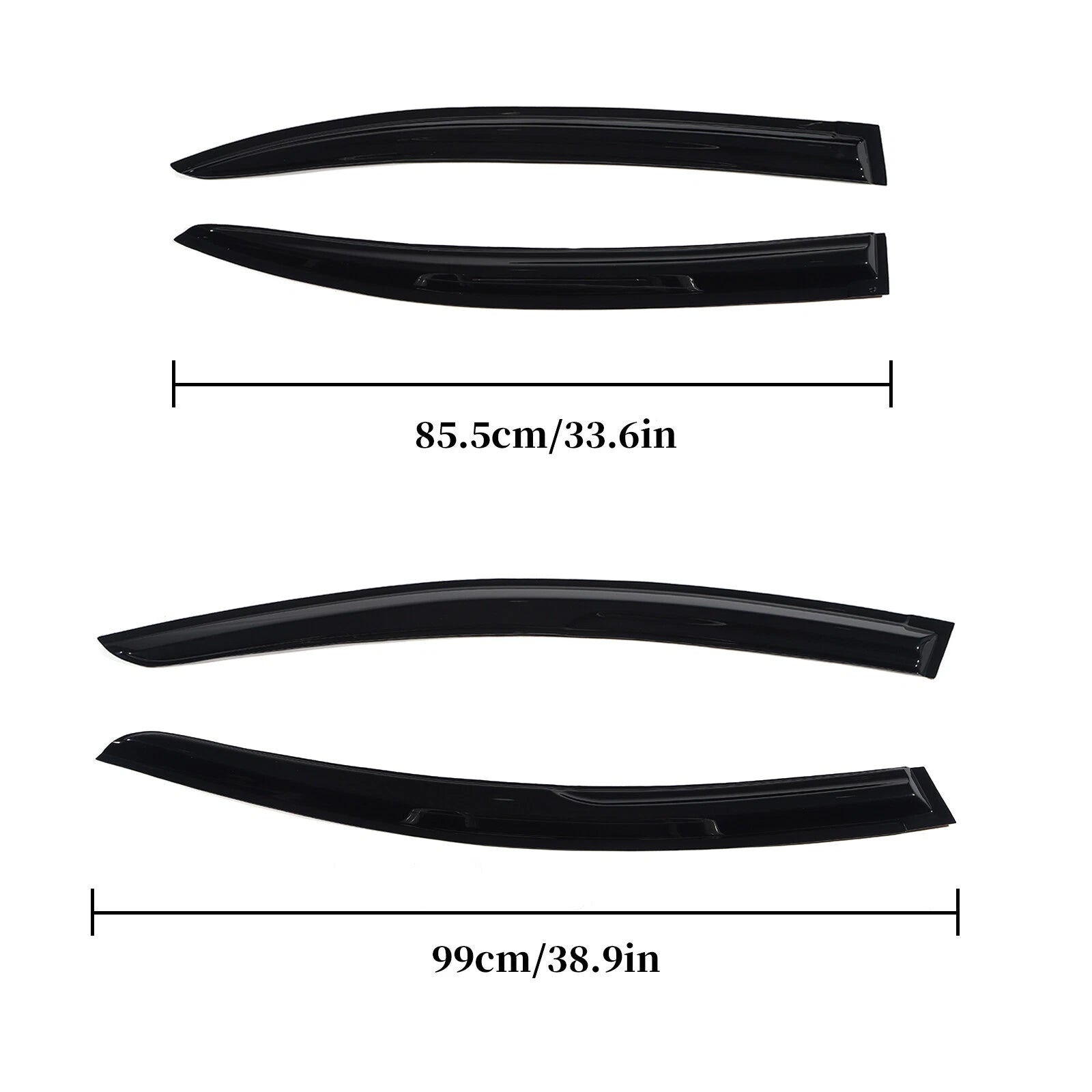 Set of 4 JDM 3D Wavy Mugen Style Window Vent Visors for Honda Civic (2012–2015)