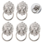 5X Zinc Alloy Lion Head Door Pull Handle Ring Knob Hardware Decor