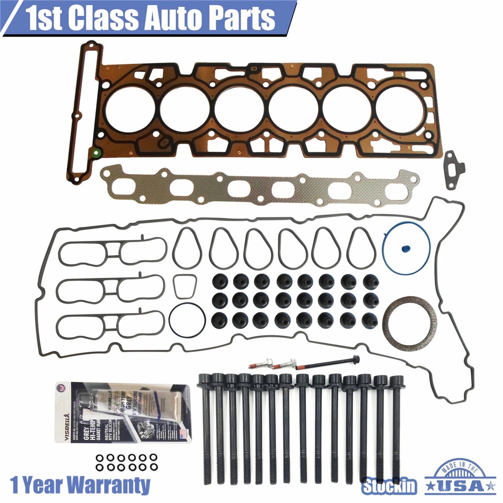Head Gasket Set w/ Bolts for Buick Rainier GMC Olds Isuzu 4.2L (2004–2007)