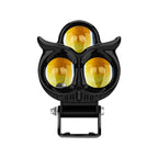 Motorcycle LED Headlight Spotlights Owl Design White Yellow High Low Beam Lamp