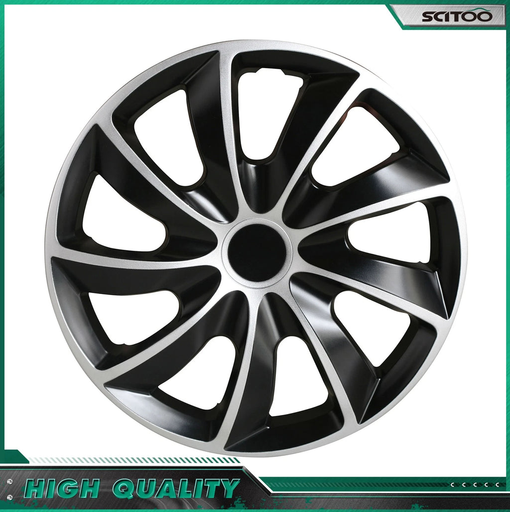 Set of 4 Snap On 17" Silver Wheel Covers Hub Caps for R17 Tire & Rim