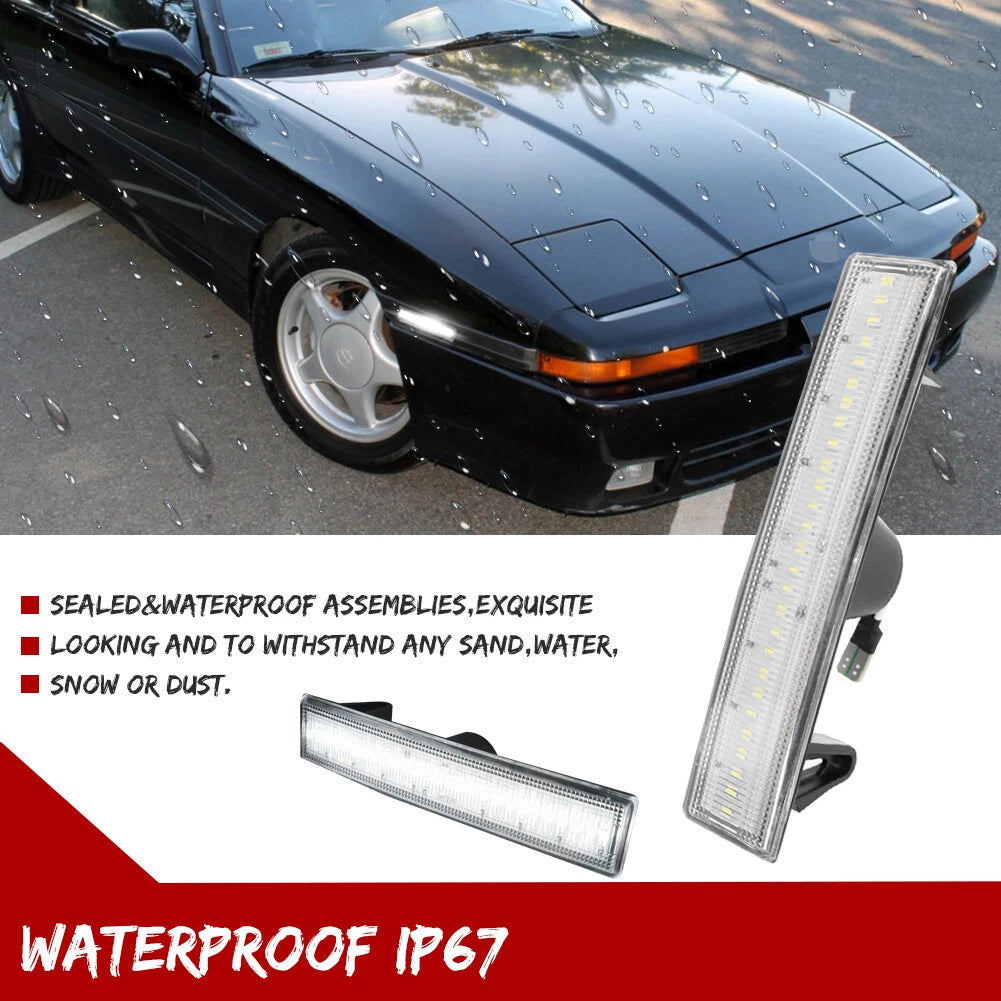 Clear LED Side Marker Lights for Toyota Supra, Celica (1987–1992)