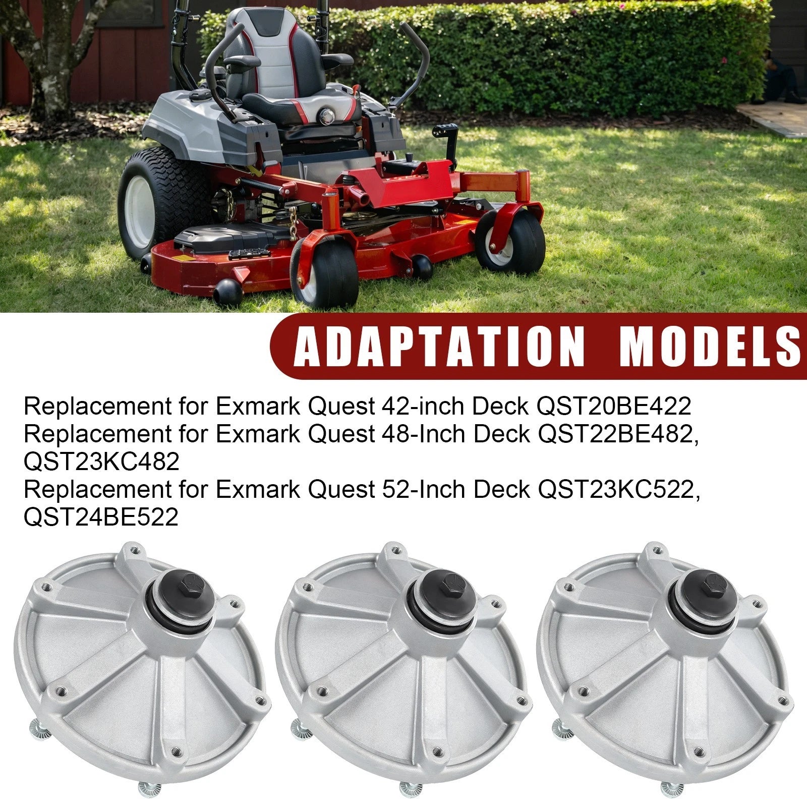 3X Deck Spindles for Exmark 48" 52"