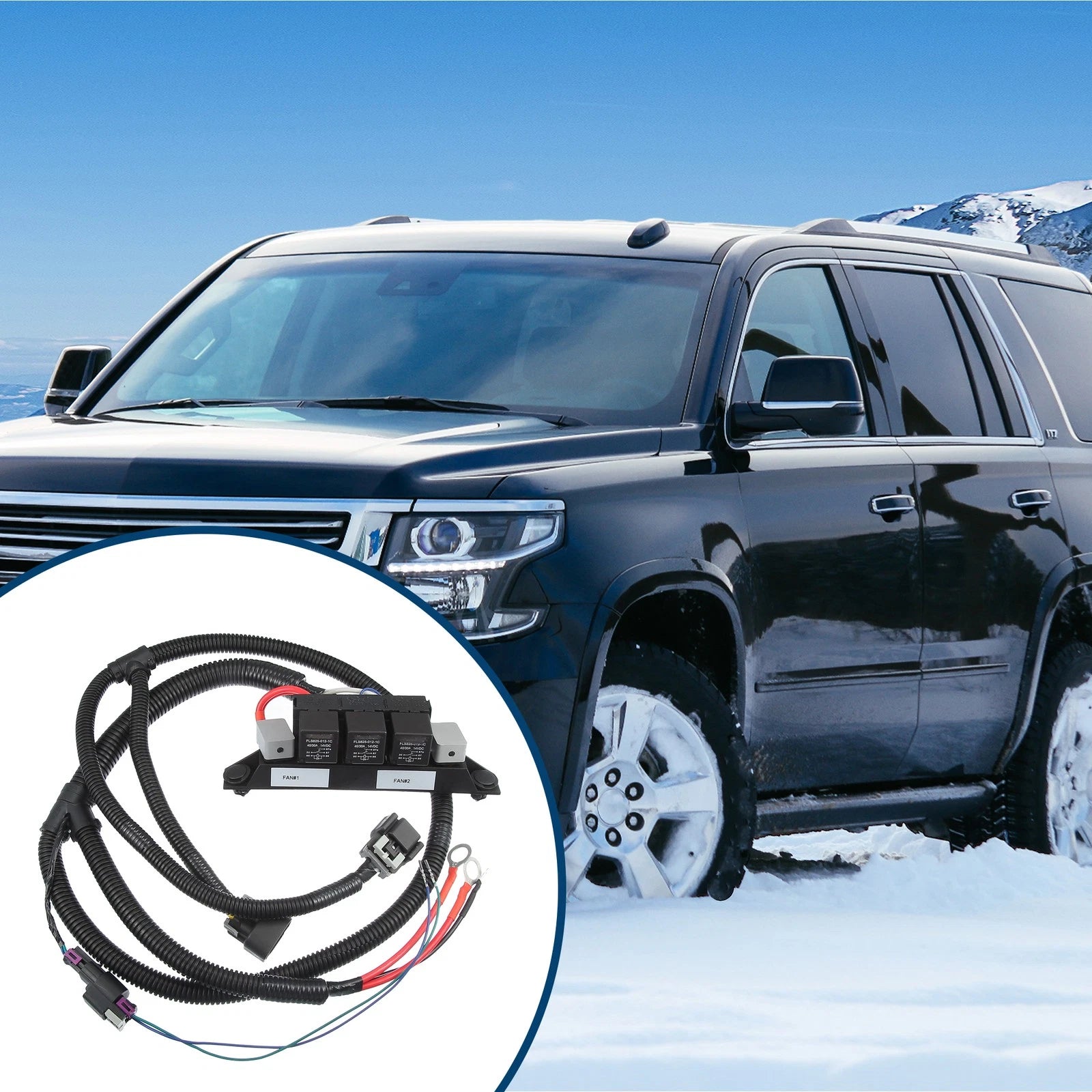 Freestanding Electric Fan Wire Harness for Chevy Silverado Suburban Tahoe (2007–2014)