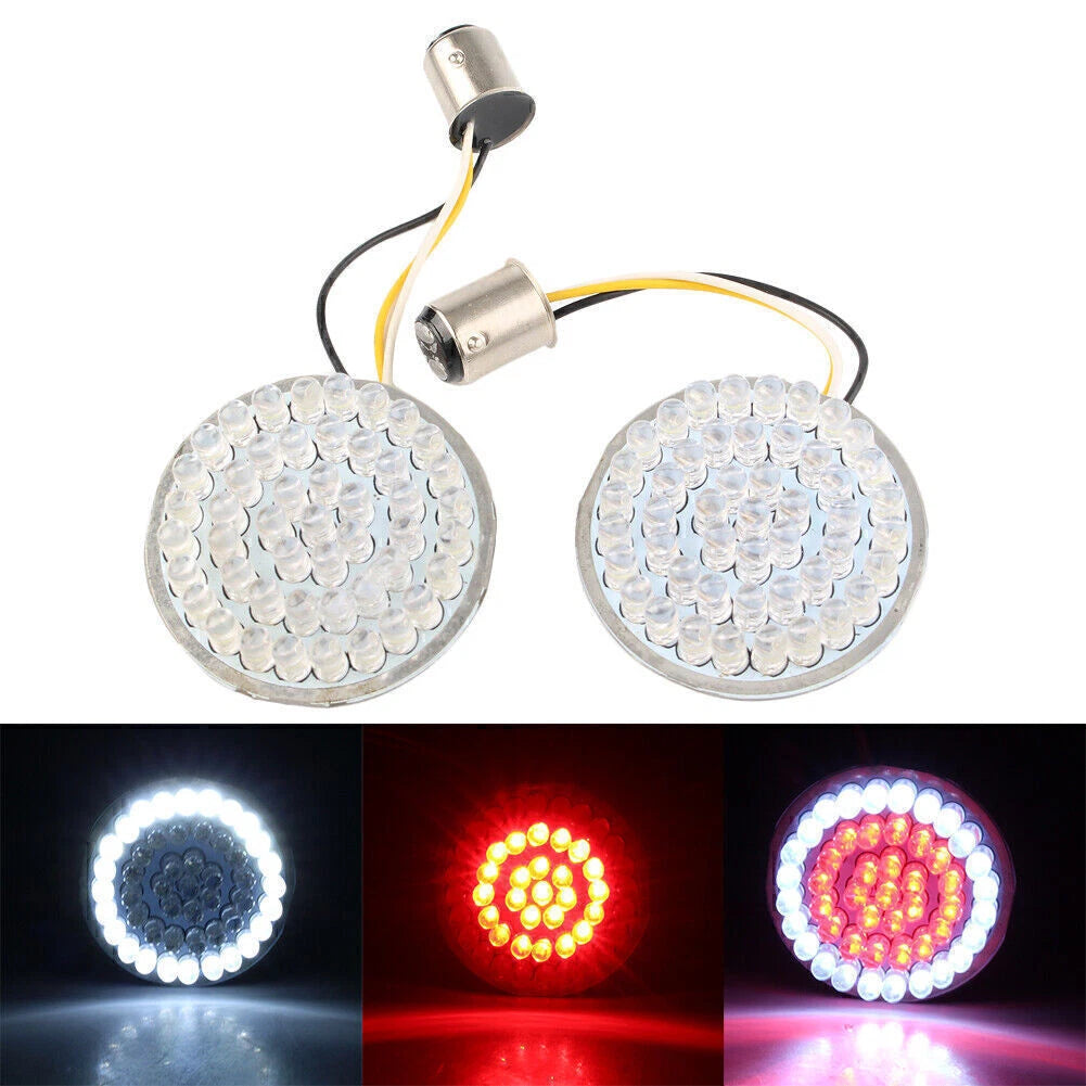 2" 1157 Rear LED Turn Signal Light Inserts for Harley Dyna Fat Boy