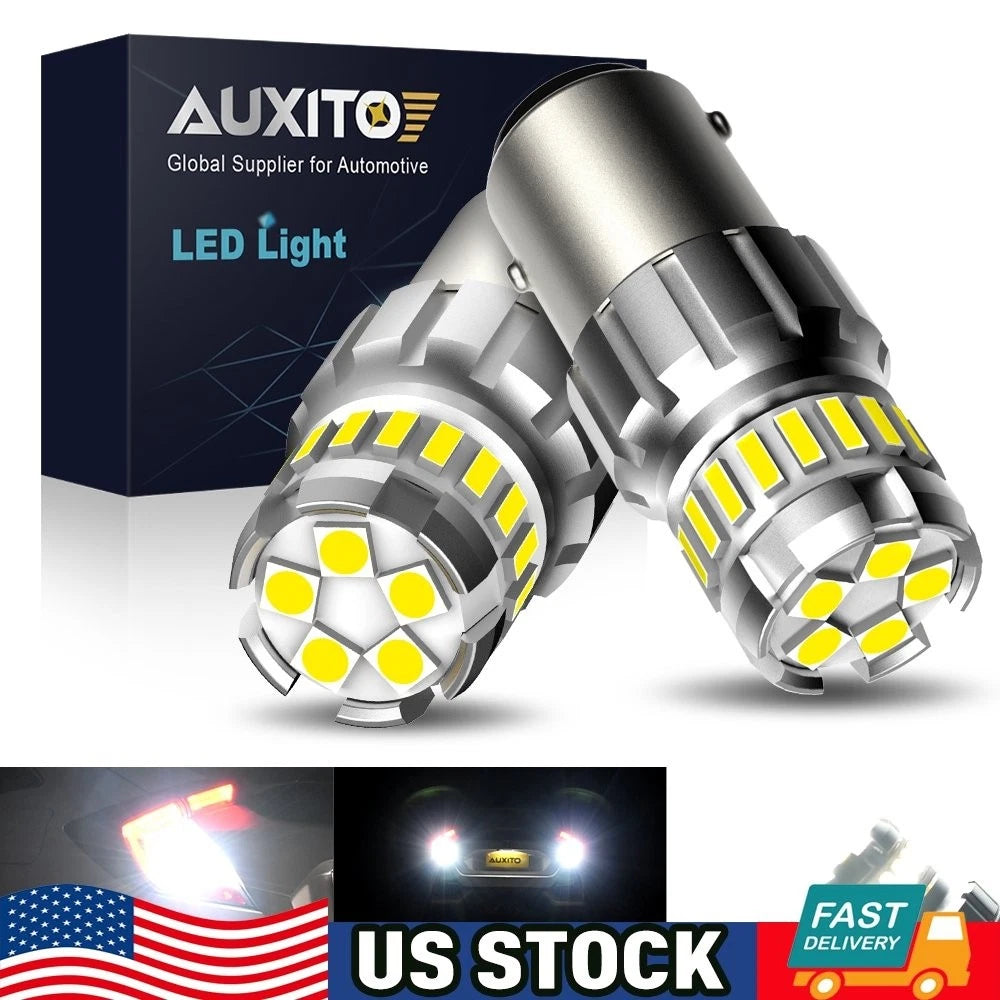 2X AUXITO 1157 7507 LED White Turn Signal Parking Light Bulb for