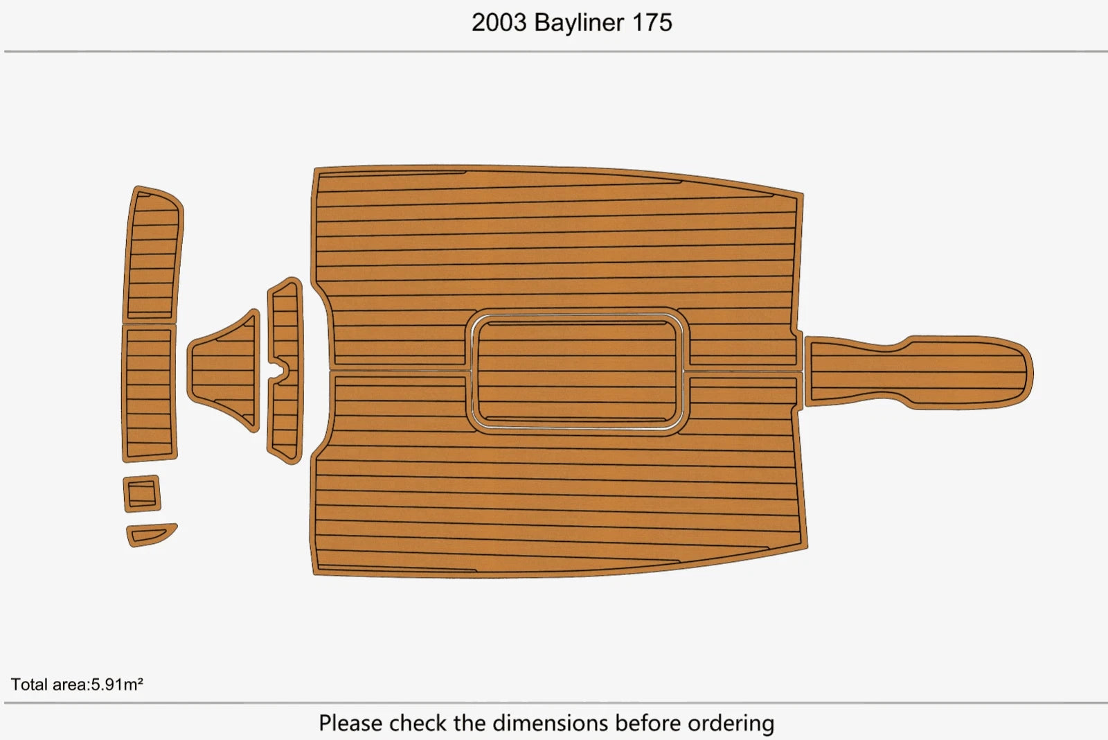 EVA Foam Teak Deck Pads for Bayliner 175 (2003)