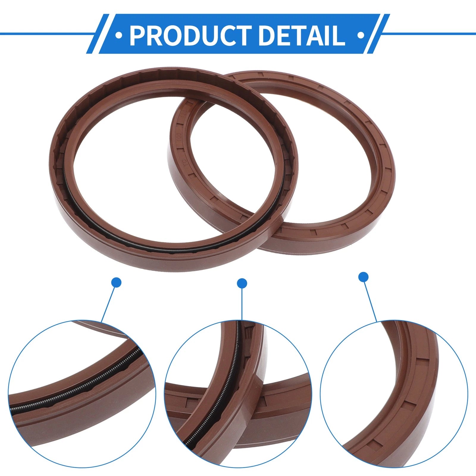 2X Oil Seal Rotary Shaft Seal FKM Rubber 100x120x13mm for Various Models
