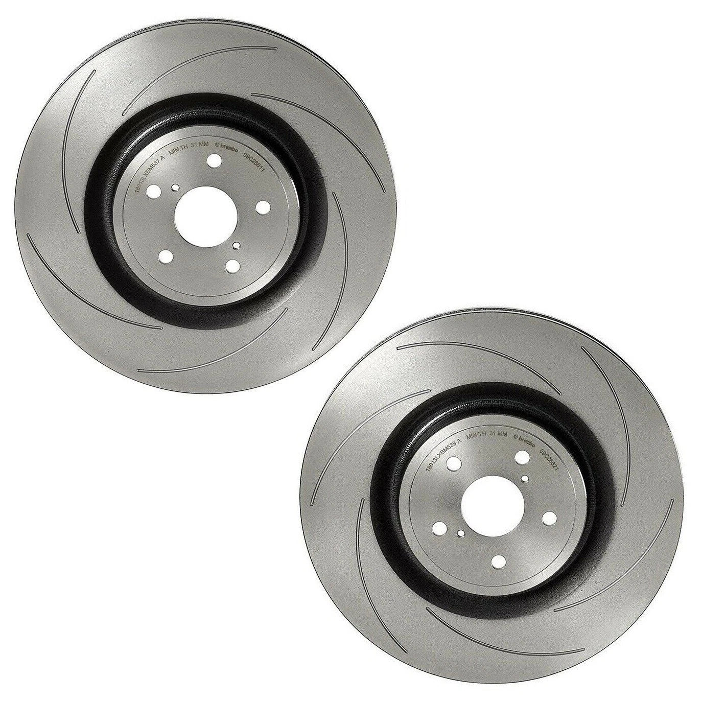 Brembo Coated Slotted Disc Brake Rotors for Lexus GS F RC F (2016–2021)