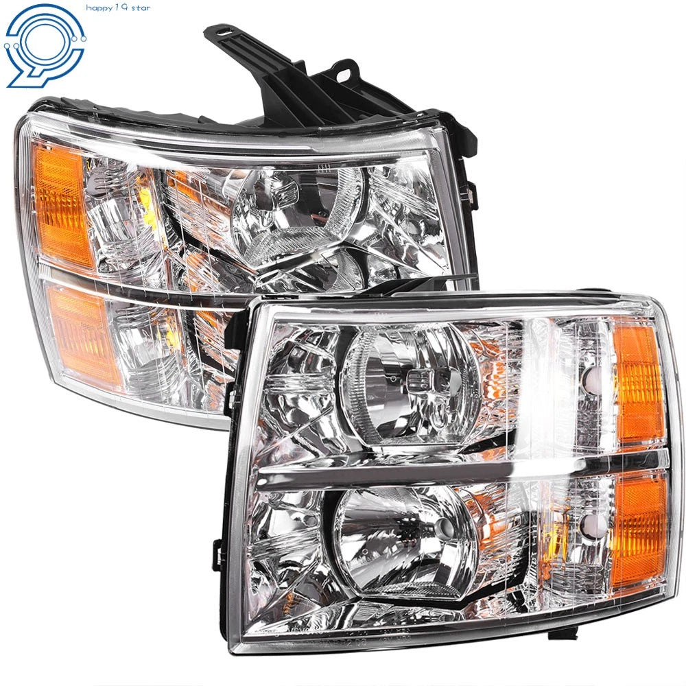 Set of 2 Headlights for Chevy Silverado 1500 2500 HD (2007–2014)
