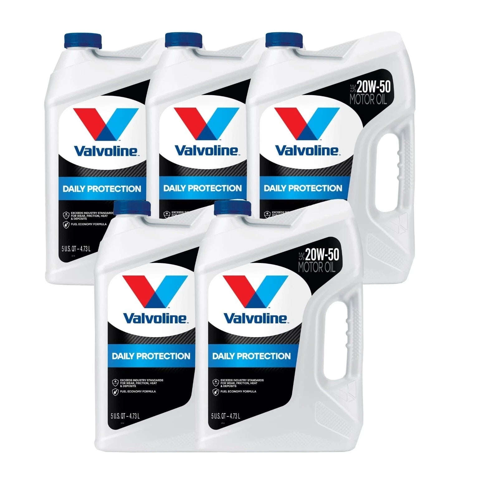 Set of 5 Quarts SAE 20W-50 Synthetic Blend Motor Oil