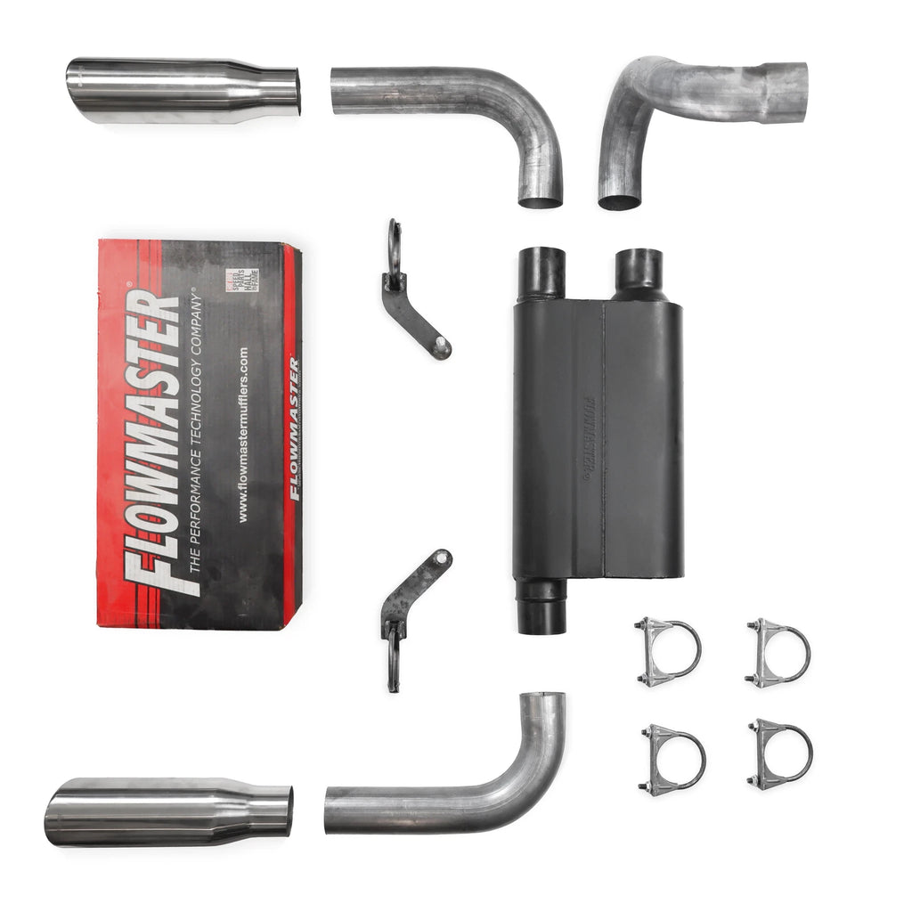 2.5" Dual Exhaust Kit for Jeep Wrangler (2018–2025) Flowmaster 80 Series w/ Tip