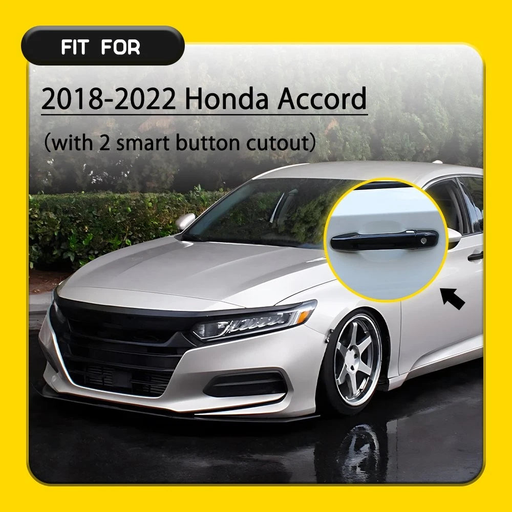 Set of 4 Gloss Black Door Handle Overlay Covers for Honda Accord (2018–2022)