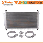Aluminum AC Condenser for Honda CR-V (2007–2011) with 4 Oil Hose Clamps
