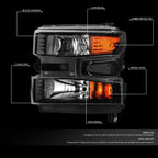 Headlight Lamp for Chevy Silverado 1500 WT Custom Trail Boss (2019–2021)