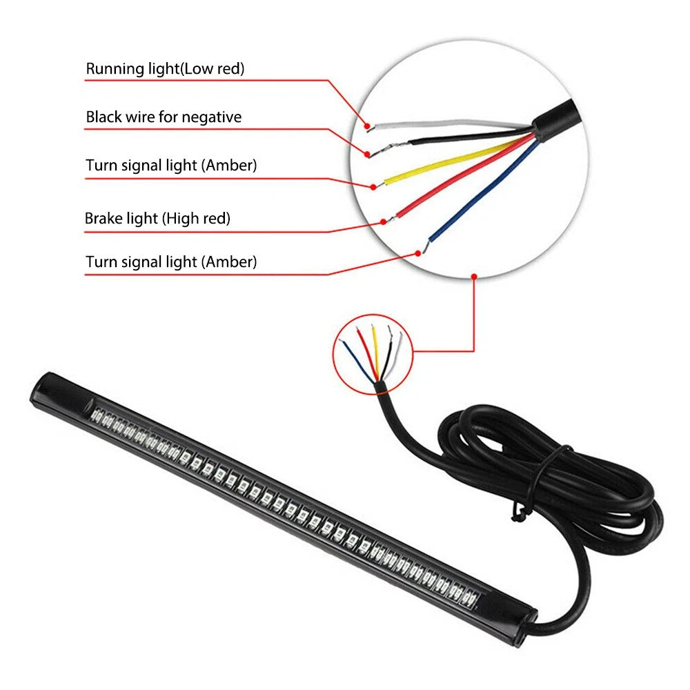 4pc LED Flexible Strip Stop Turn Brake Signals for Motorcycle