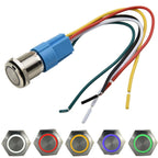 19mm Latching Push Button Switch for 12V DC Vehicles (LED)