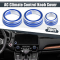 3pcs AC Knob Ring Cover for Honda CR-V (2017–2021) Blue