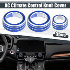 3pcs AC Knob Ring Cover for Honda CR-V (2017–2021) Blue