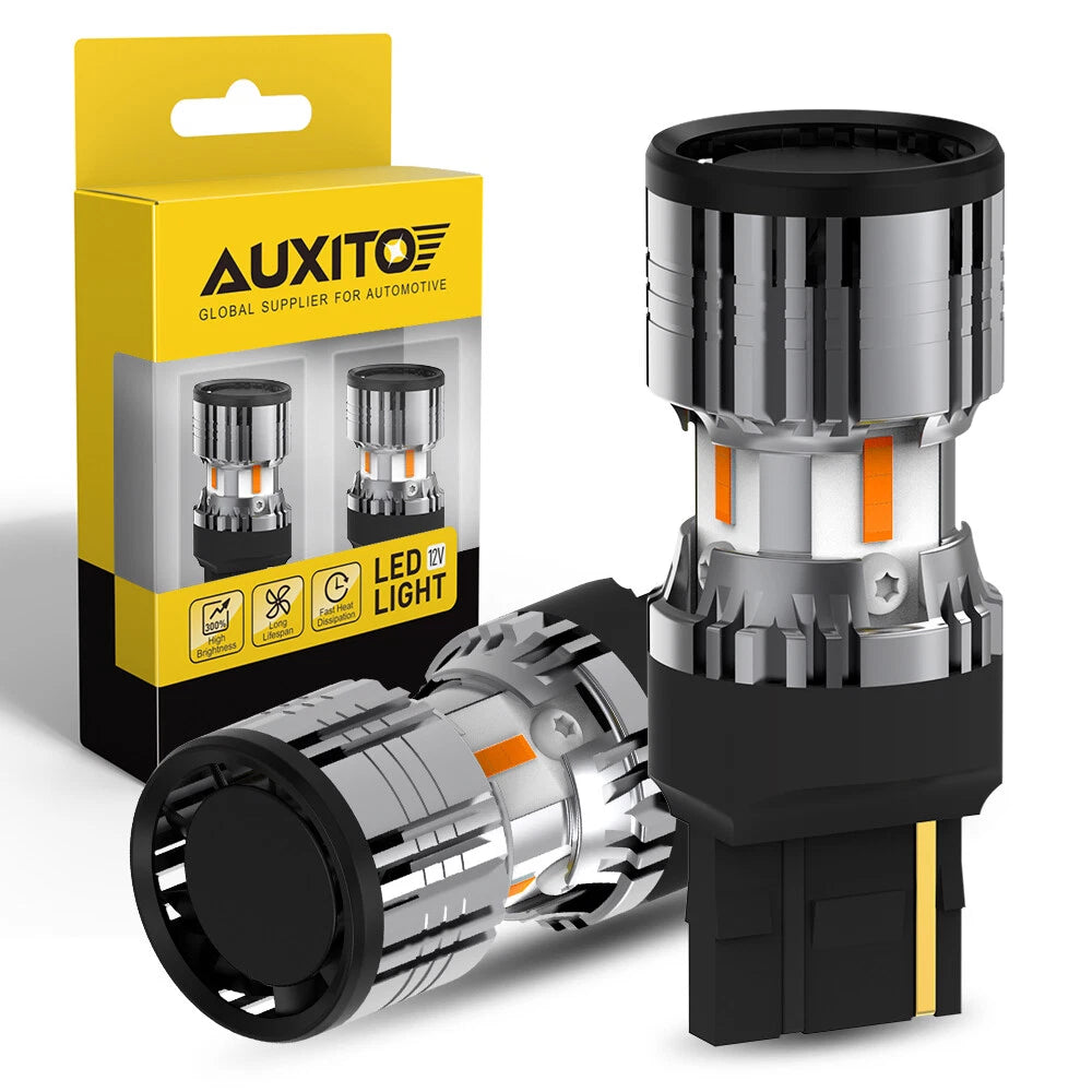 2X 7443 7440 LED Turn Signal Lights Bulbs Anti Hyper Flash Amber for Vehicles