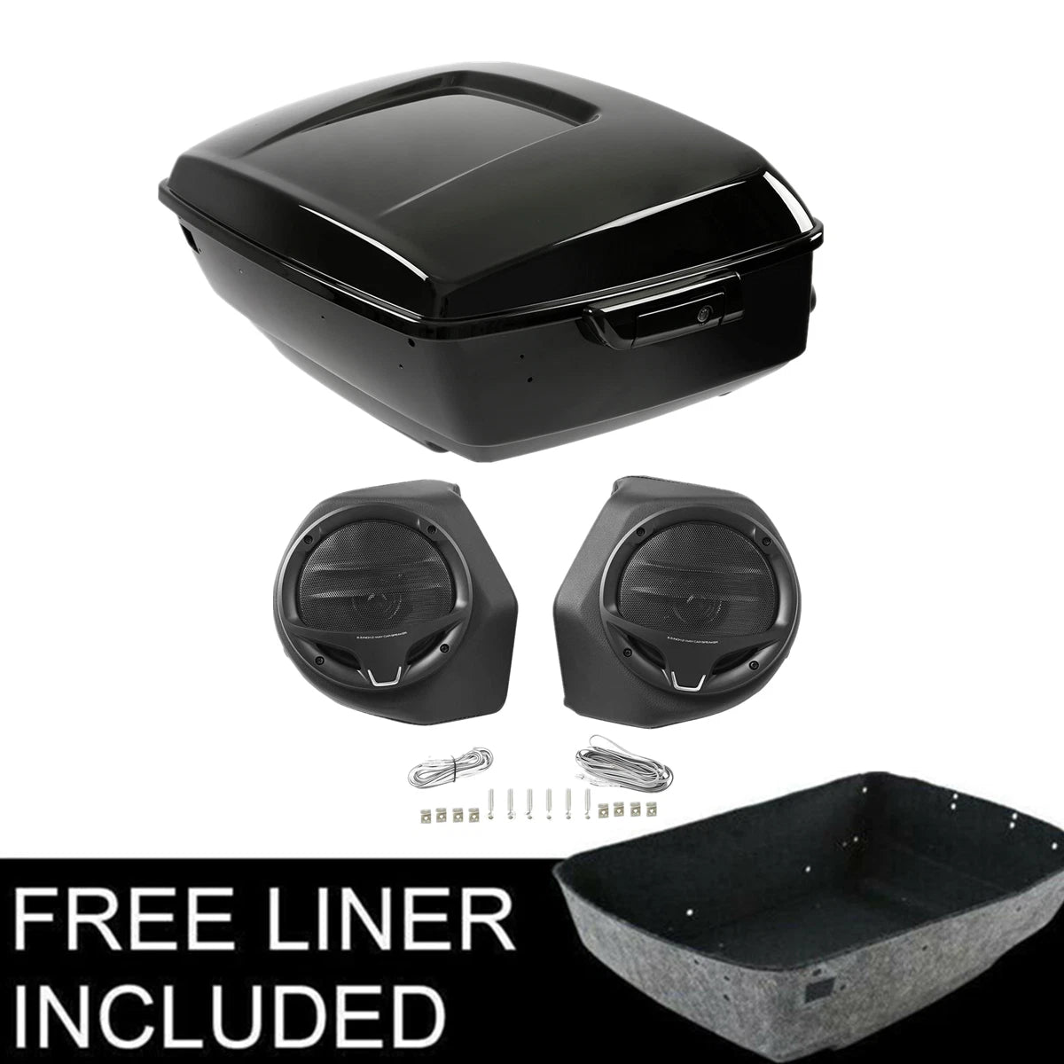 Trunk Speakers for Harley Electra Glide Road King (2014–Present) Black