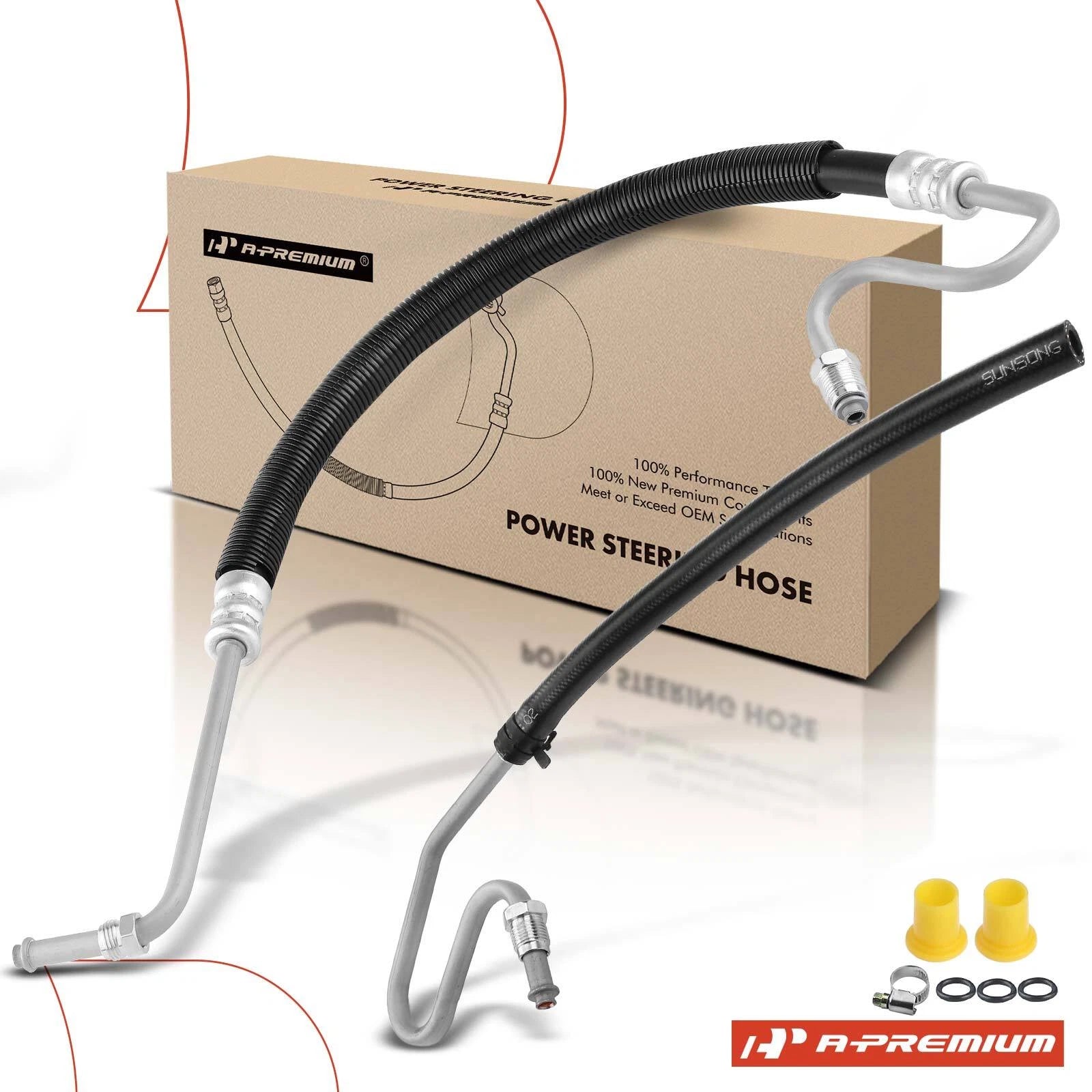 2X Power Steering Pressure & Return Line Hose for Chevy GMC C/K1500 (1988–1998)