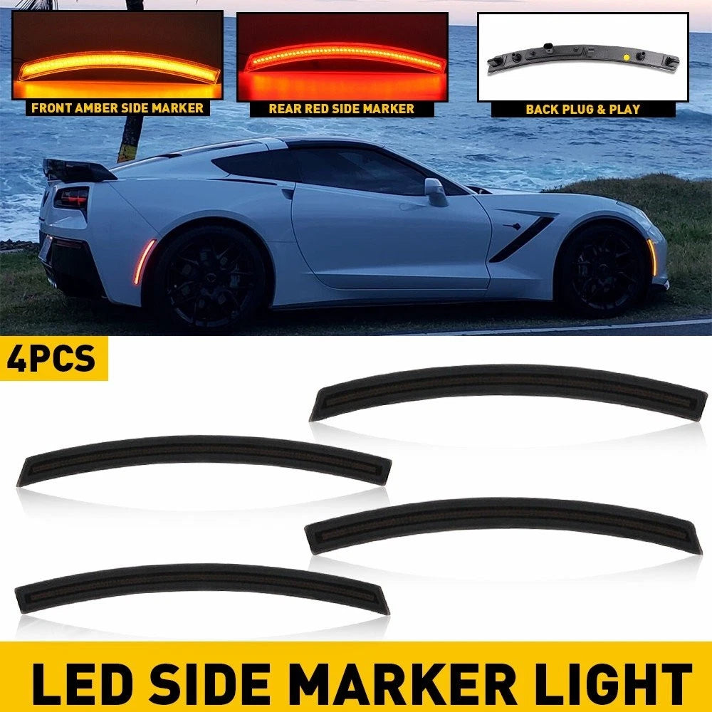 Smoked LED Side Marker Lights for Chevrolet Corvette (2014–2019)
