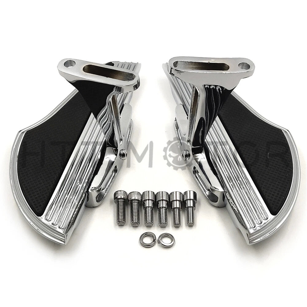 Chrome Shark Fin Defiance Passenger Floorboard Mounting Bracket for Touring (1993–Present)