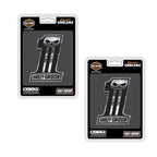 Set of 2 Chrome 3D Skull Emblems for Harley Davidson (Willie G)