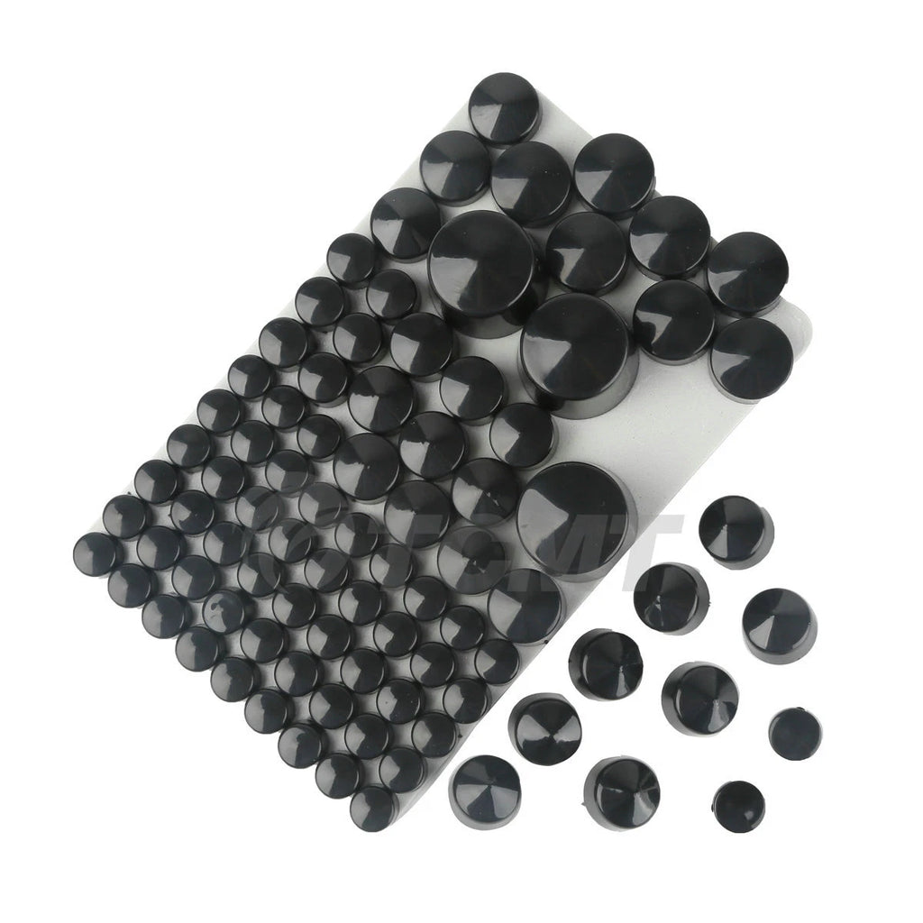 Set of 4 Black ABS Bolt Toppers Caps for Harley Softail Twin Cam (1984–2006)