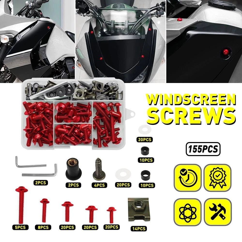 Aluminum Fairing Bolt Kit for Honda CBR600RR (2005–2006) - Red
