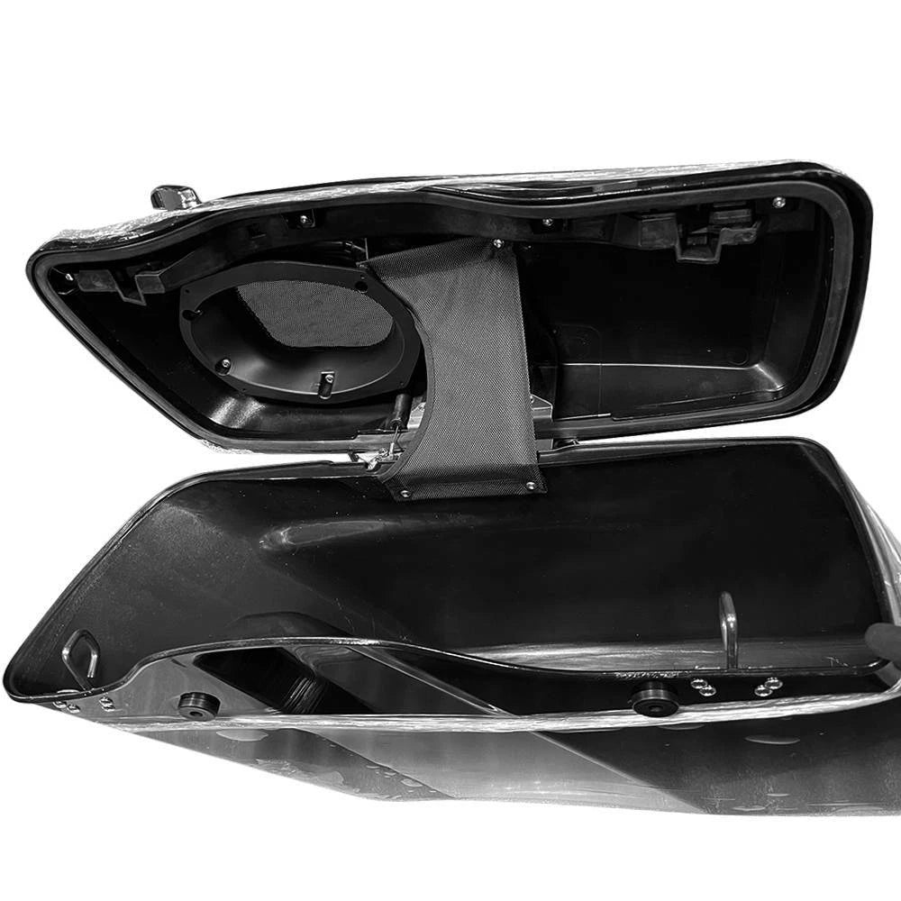 Vivid Black Hard Saddlebags w/ 6x9" Speaker Lid for Harley Touring (2014–2023)